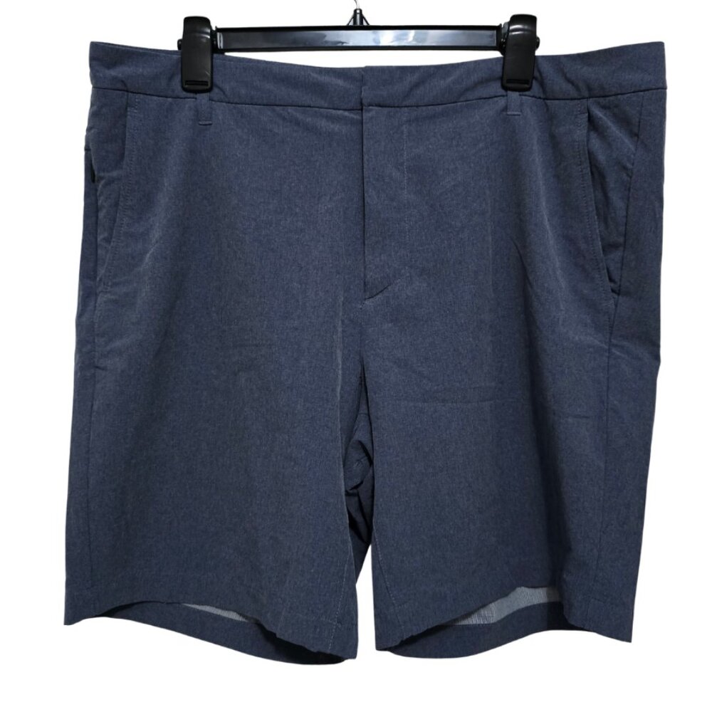 All In Motion Men's Heather Blue Golf Shorts Quick Dry Zipper Pocket Size 38